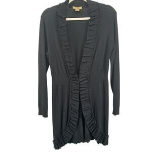 Vintage Y2K Ruffle Waterfall Cardigan Duster Size SM Boho Romantic Feminine